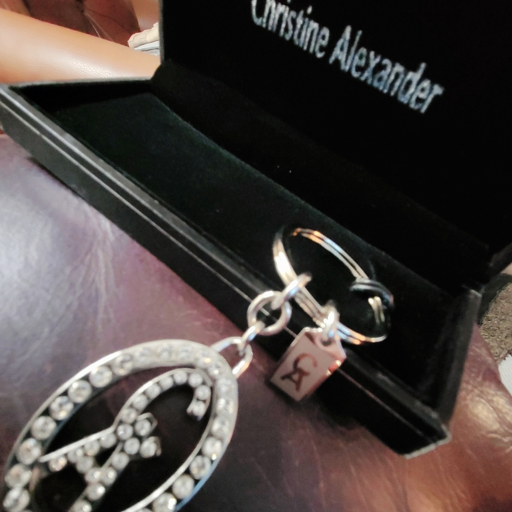 Christine Alexander Crystal studded CA keyring